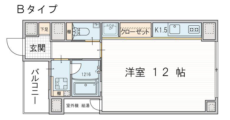 モートレイン土佐堀通(1K/6階)の間取り写真