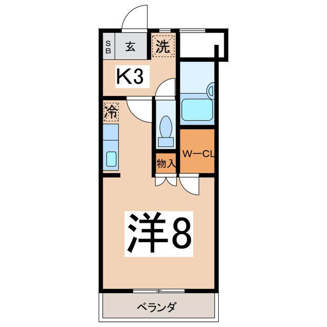 ラフィーネ高野(1K/3階)の間取り写真