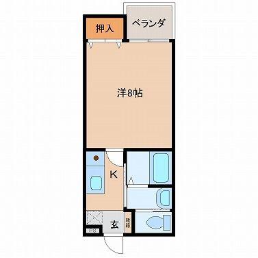 ソネット中野島(1K/1階)の間取り写真