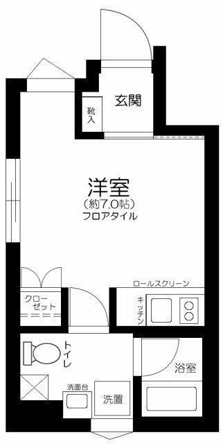PASHA用賀(ワンルーム/3階)の間取り写真