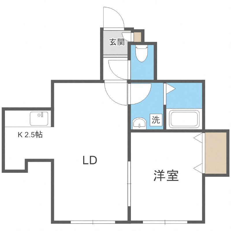 アメニティーヒル(1LDK/2階)の間取り写真
