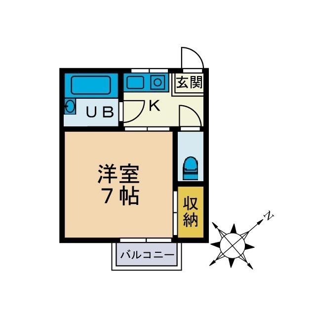 ボナール三田(1K/1階)の間取り写真
