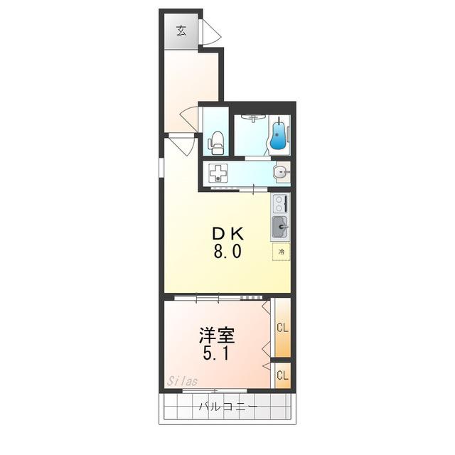 フジパレス春木駅北II番館(1LDK/2階)の間取り写真
