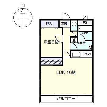 メゾン・ド・加賀野21(1LDK/4階)の間取り写真