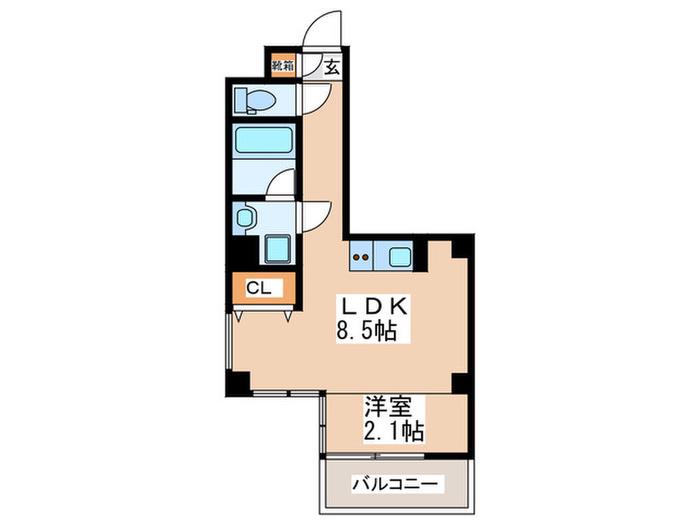 鶴橋ビル M(1LDK/6階)の間取り写真