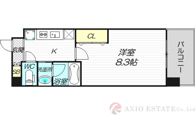 スプランディッド新大阪III(1K/9階)の間取り写真