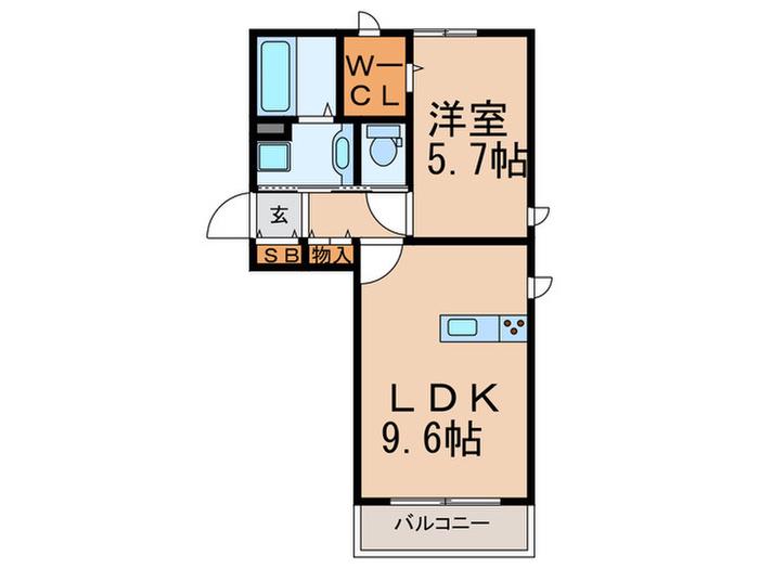セジュール垂水ウエスト(1LDK/2階)の間取り写真