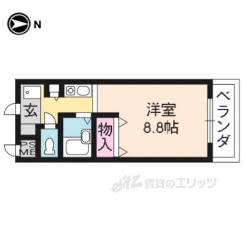 元土御門(1K/2階)の間取り写真
