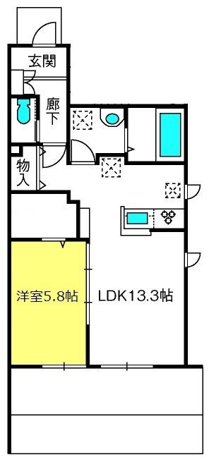 CASA PICCOLO(1LDK/1階)の間取り写真