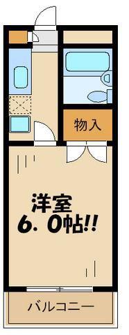 メタルスクエア粕谷(1K/1階)の間取り写真