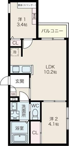 STORIA桜本町(2LDK/2階)の間取り写真