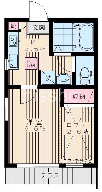 ソロル若宮(1K/1階)の間取り写真