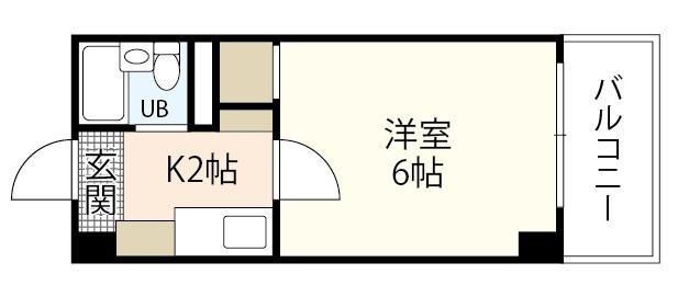 シャトー三滝(1K/5階)の間取り写真