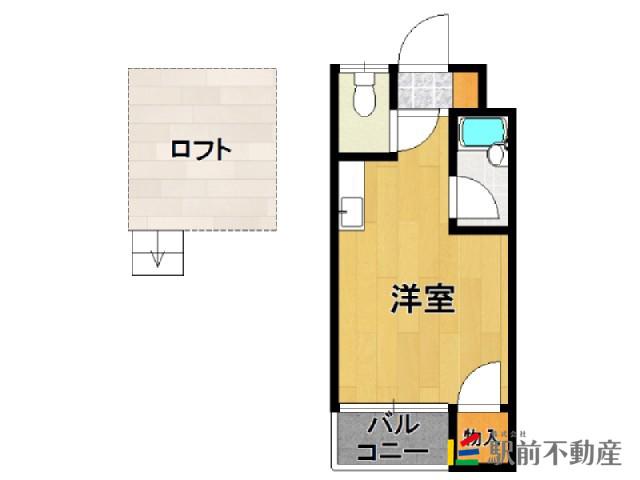 マテリオ友丘(ワンルーム/1階)の間取り写真