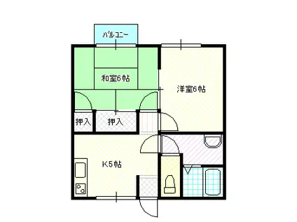 どみーるSOLEII(2DK/1階)の間取り写真