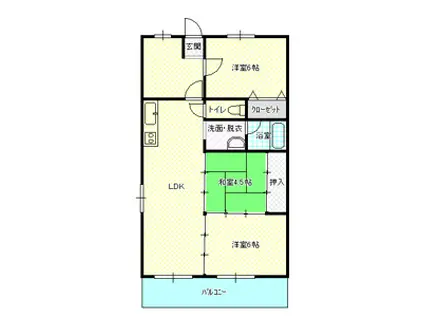 ピュアシティ琴芝(3LDK/2階)の間取り写真