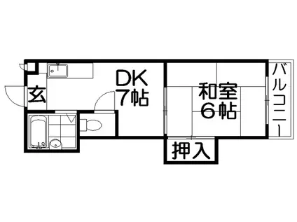 井上マンション(1DK/5階)の間取り写真