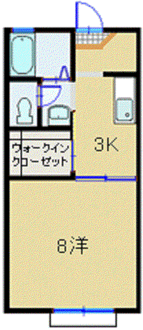 イーハトーヴII(1K/2階)の間取り写真
