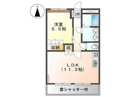 ノーザンハイム(1LDK/1階)の間取り写真