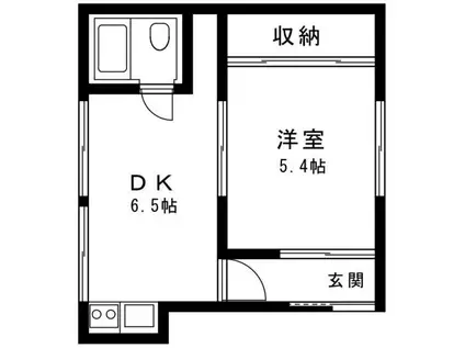 司ハイツ(1DK/2階)の間取り写真