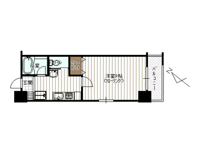 フレリア県立病院前(1K/6階)の間取り写真