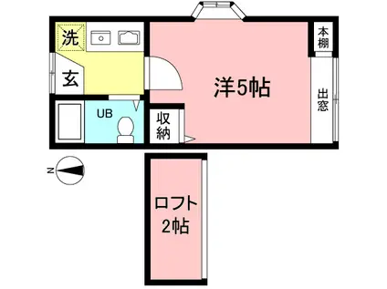 メゾンはな(1K/1階)の間取り写真