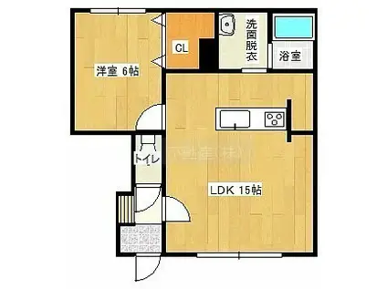 メゾン・ド・マリンIIIA(1LDK/1階)の間取り写真
