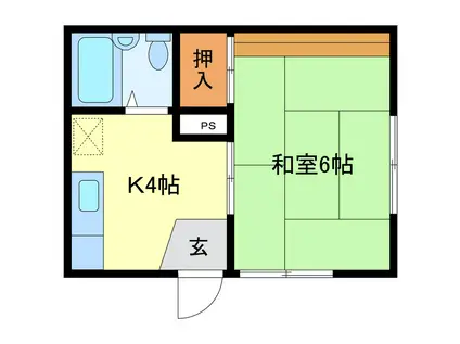 コーポナカニシ(1K/1階)の間取り写真