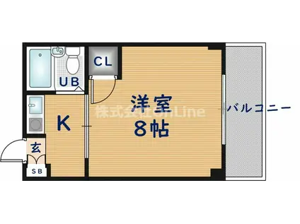 藤井マンション岩田(1K/3階)の間取り写真