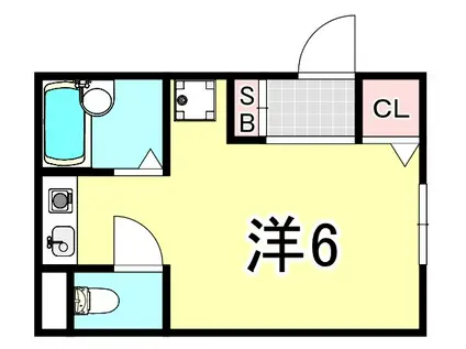 リブ神呪(ワンルーム/1階)の間取り写真