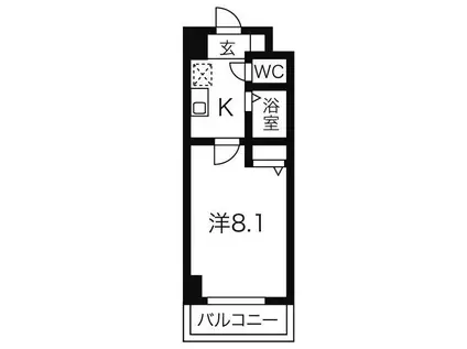 CASTLE ワタナベ(1K/7階)の間取り写真