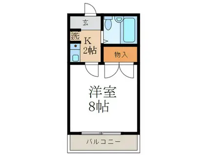 詩仙ハイムII(1K/1階)の間取り写真