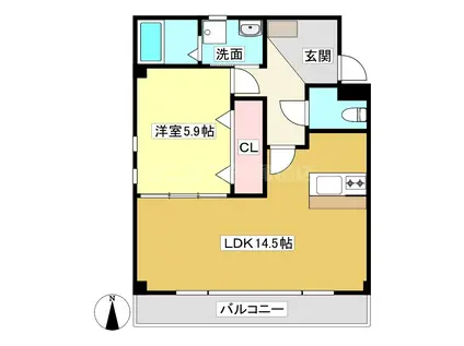 ガーデンコートサンベリー(1LDK/1階)の間取り写真