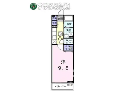 セブンローズC(1K/1階)の間取り写真
