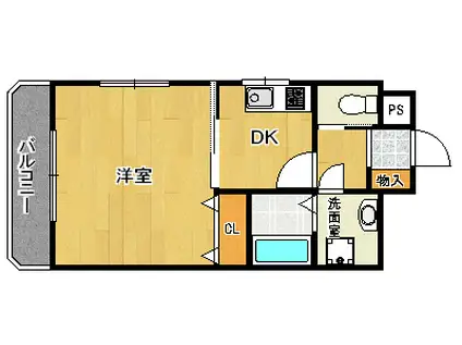 ヒット馬借BLD(1DK/7階)の間取り写真