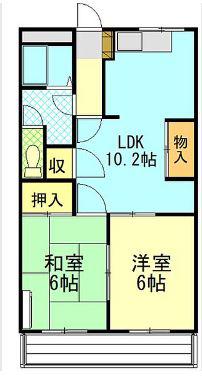モントレーツチヤA(2LDK/2階)の間取り写真