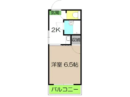 朝倉ルートハイツ(1K/4階)の間取り写真