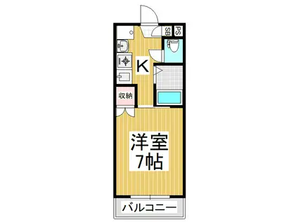 サンハイツ徳間(1K/2階)の間取り写真