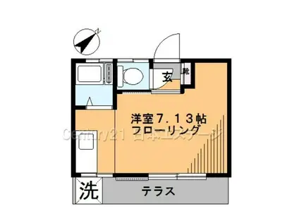 メゾンそら(ワンルーム/1階)の間取り写真