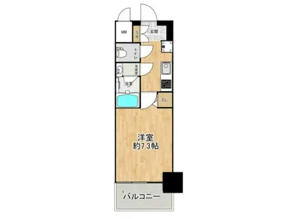 セオリー神戸クレール(1K/6階)の間取り写真