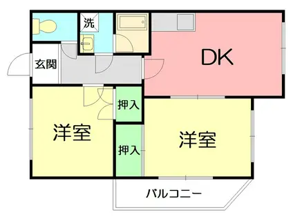 相湘第7ビル(2DK/3階)の間取り写真