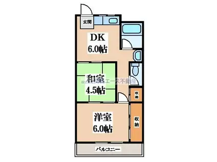 サンハイツ昭和町(2DK/2階)の間取り写真