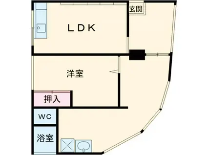 前松田マンション(1LDK/1階)の間取り写真