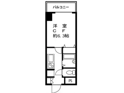 ドミール錦糸町Ⅱ(1K/13階)の間取り写真