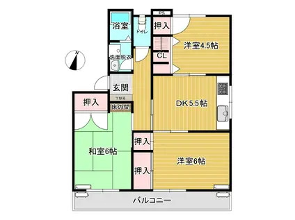 アーバン関(3DK/2階)の間取り写真