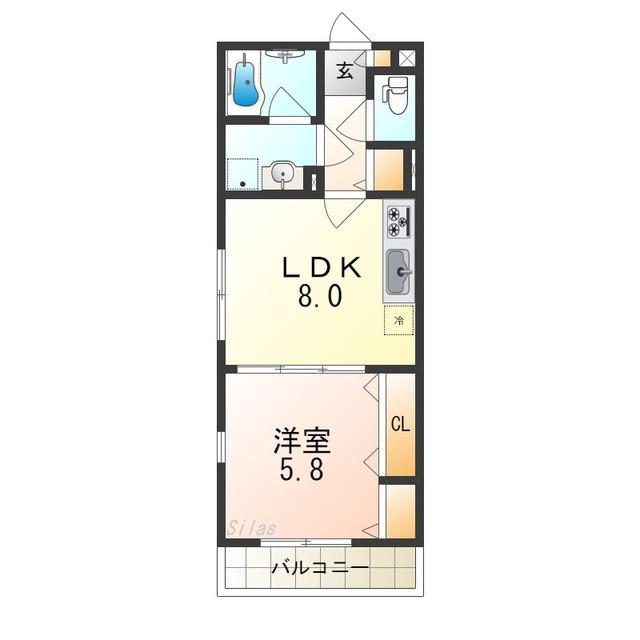 カーサ・エテルナ(1LDK/3階)の間取り写真