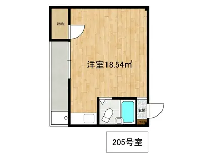 メゾン・ド・ブランシュ(ワンルーム/2階)の間取り写真