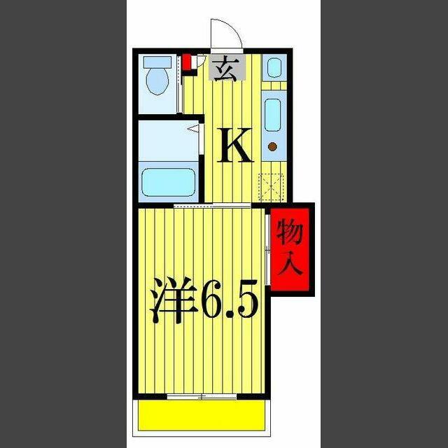 YM津田沼(1K/1階)の間取り写真