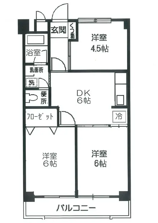 クレインハイツ 3階階 間取り