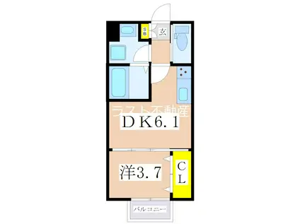 VOGEL A(1DK/1階)の間取り写真